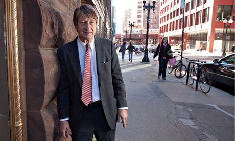 PJ O'Rourke photographed on a street in Chicago