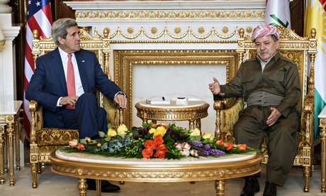 John Kerry and Massoud Barzani in Irbil