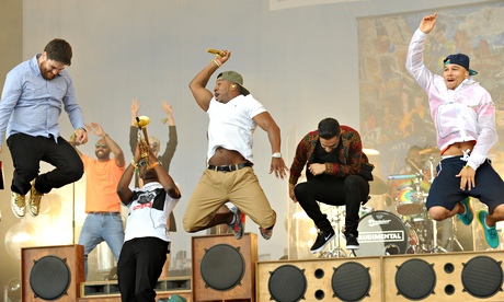 Rudimental performing at Glastonbury