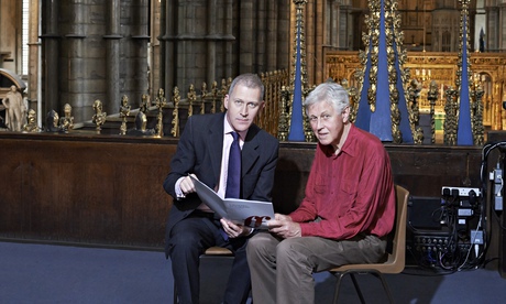 Choirmaster James O'Donnell (left) with composer David Matthews at Westminster Abbey