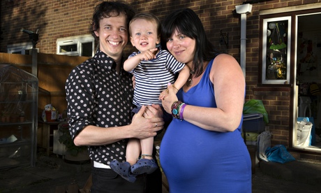 Sarah Butler with her husband, Jake, and son, Indie