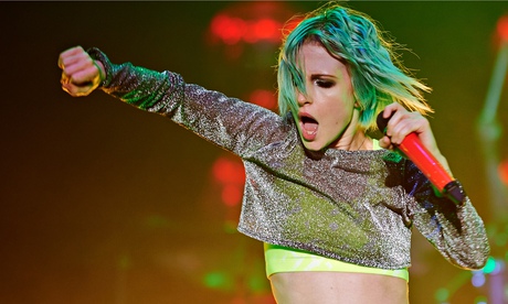 Hayley Williams of Paramore on stage at Leeds festival 2014