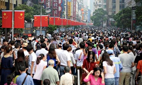 Large crowds in Shanghai, China