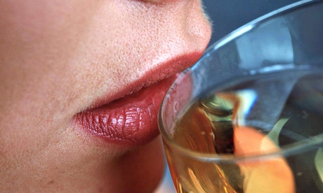 Woman sipping champagne