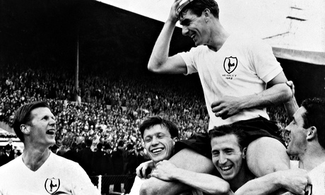 Ron Henry is carried on the shoulders of his team-mates after the FA Cup Final in 1962