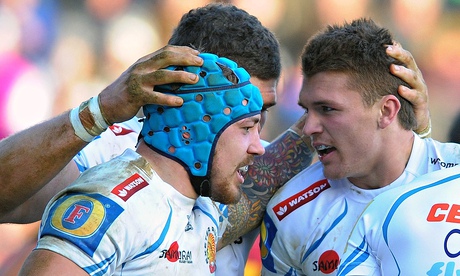 Exeter Chiefs' Jack Nowell, left, and Henry Slade did their England causes no harm at all as they he