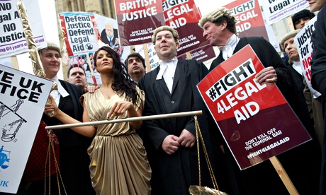 Lawyers demonstrate against legal aid cuts last year