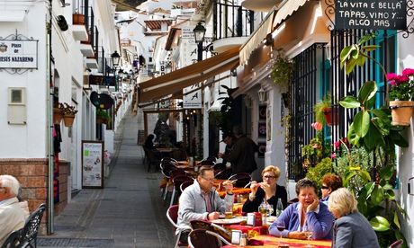 Street cafe in Mijas, Spain