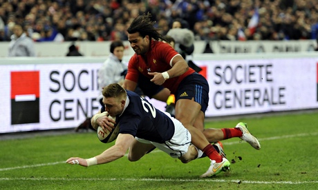 Scotland's Dougie Fife scores the only try of the game against a France side whose manner of victory