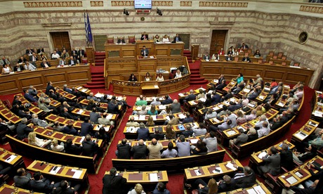 Alexis Tsipras addresses the Greek parliament 