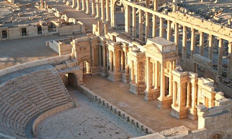 Aerial view of amphitheatre, Palmyra