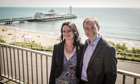 Liberal Democrat leader Tim Farron with his wife Rosie in Bournemouth