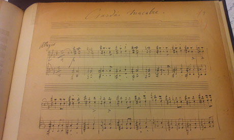 manuscript for Liszt's Czardas Macabre in the British Library