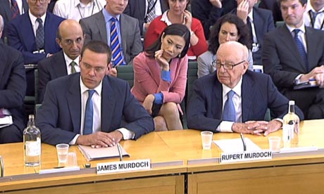 James and Rupert Murdoch in front of the Culture, Sport and Media Select Committee 