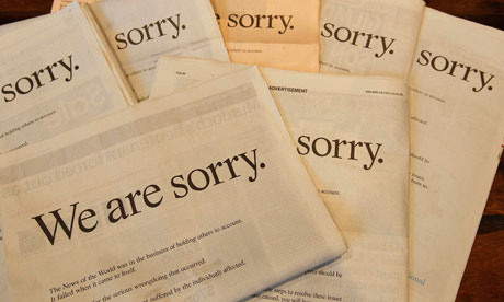 Newspapers display apology from Rupert Murdoch