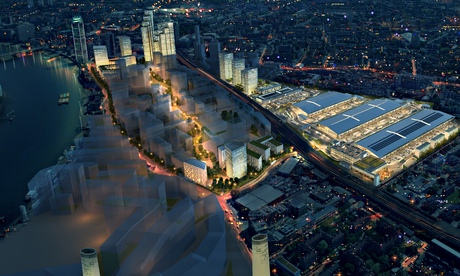 Nine Elms, London, at night