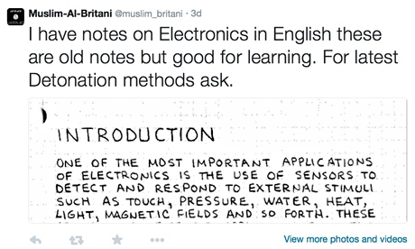 Tweeted bomb notes