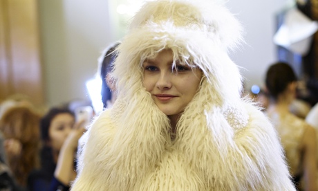 A faux-fur coat designed by Stella McCartney and shown at Paris fashion week