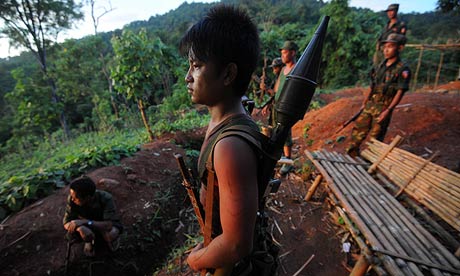 Kachin guerrillas of the All-Burma Students Democratic Front, allies of the Kachin Independence Army