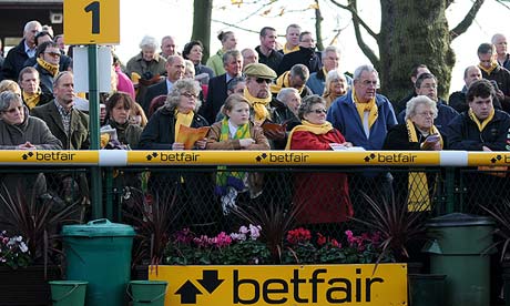 Racegoers at Haydock Park. 