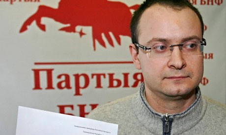 Opposition Leader Ales Mikhalevich. (Photo courtesy of Guardian).