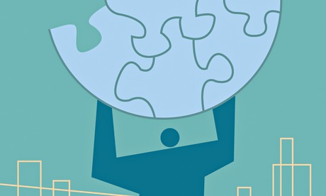 man holding globe cartoon