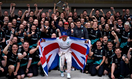 Lewis Hamilton celebrates