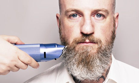 Bearded Man Hair Clippers Portrait