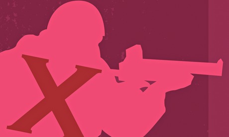 man shooting illustration 