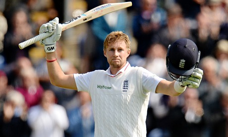 Joe Root celebrates