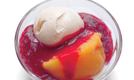 NIgel Slater's peach melba