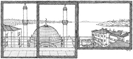 Matteo Pericoli Orhan Pamuk's window in Istanbul