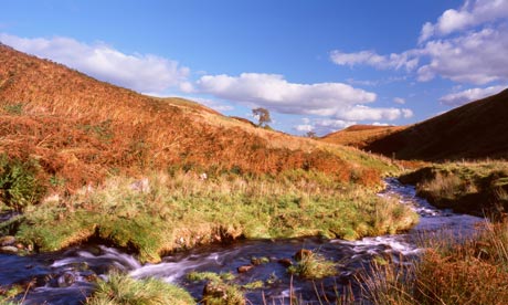 Panoramic view Ochil hills Clackmannan Scotland