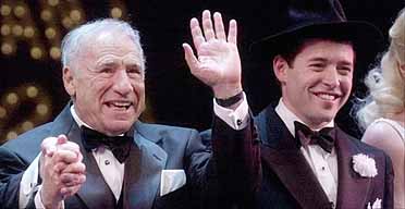 Mel Brooks and Matthew Broderick take the applause for Broadway prodction of The Producers