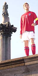 Beckham waxwork in Trafalgar Square