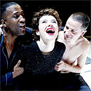 Clarence Smith, Victoria Scarborough and Oliver Milburn in Design For Living