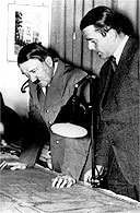 Adolf Hitler and Albert Speer studying building plans