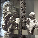 A display of sculpture in the British galleries, Victoria and Albert Museum, London