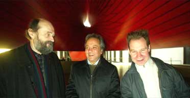 Composer Arvo Part (left), artist Anish Kapoor (centre) and opera director Peter Sellars at the Tate Modern