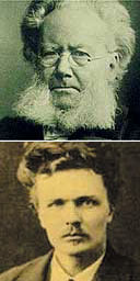 Henrik Ibsen (top) and August Strindberg