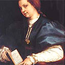 Detail from Woman with the Petrarchino by Andrea del Sarto