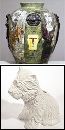 Grayson Perry's My Gods, 1994 and Jeff Koons's Vase Puppy, 1998