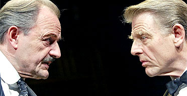 Peter Bowles and Edward Fox in The Old Masters, Comedy, London
