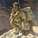 Detail from William Orpen's The Thinker on the Butte de Warlencourt, 1918