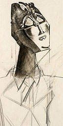 Detail from Study of a Head by Wyndham Lewis, 1923