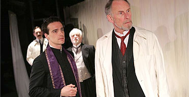 Christopher Godwin as Professor Bernhardi and Jake Harders as Father Franz Reder in Professor Bernhardi March April 2005