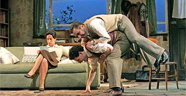 Rachel Edwards ( Bessie) Nitzan Sharron (Ronnie) and Simon Schatzberger (Harry Kahn) in Chicken Soup with Barley April 2005
