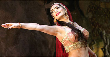 Sophiya Haque as Janoo Rani in The Far Pavilions, Shaftesbury Theatre, London