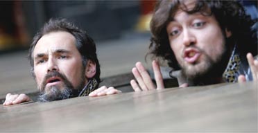 Mark Rylance and Alex Hassell in The Tempest at the Globe