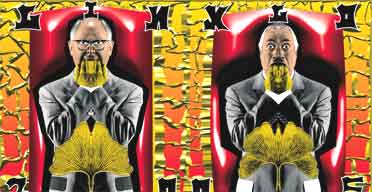 Gilbert and George, magazine sculpture Ginkgo